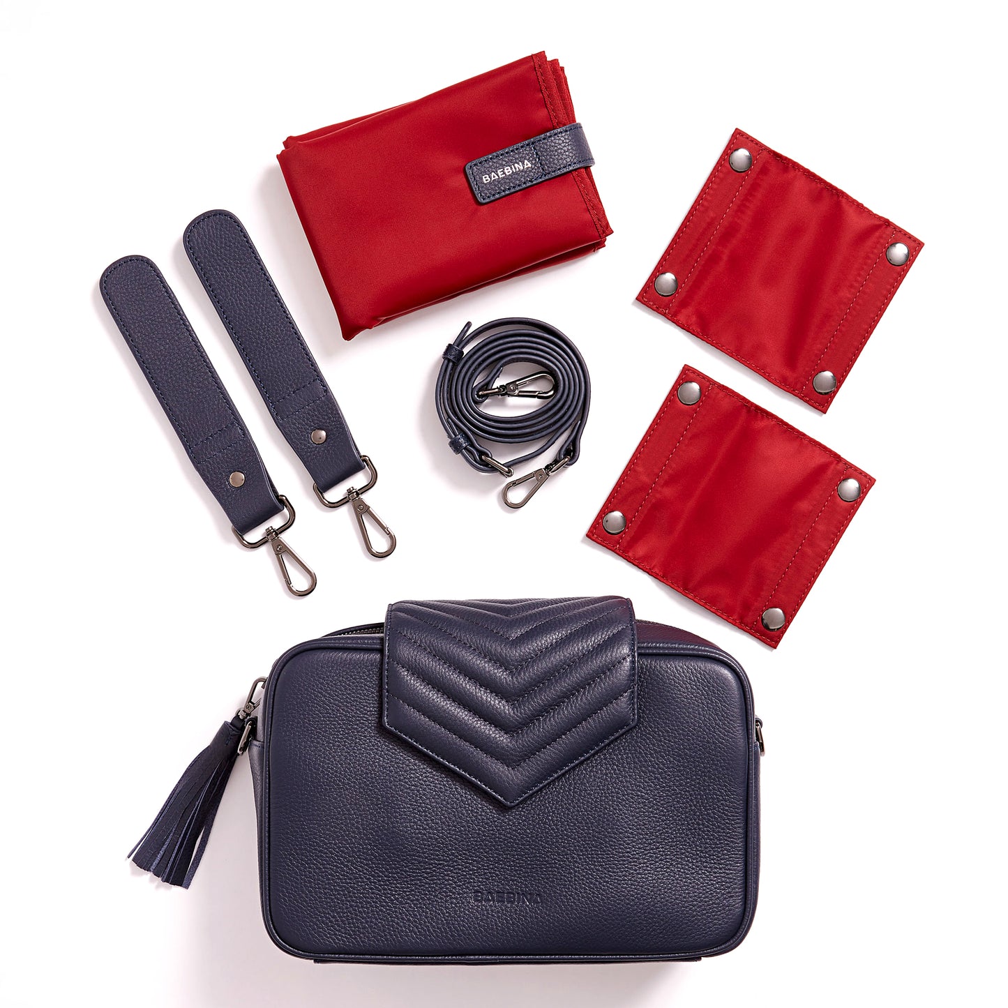 Baebina compact crossbody baby bag with pram straps