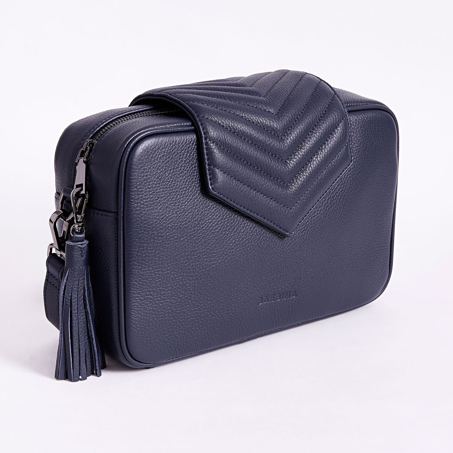 Baebina compact baby bag navy leather