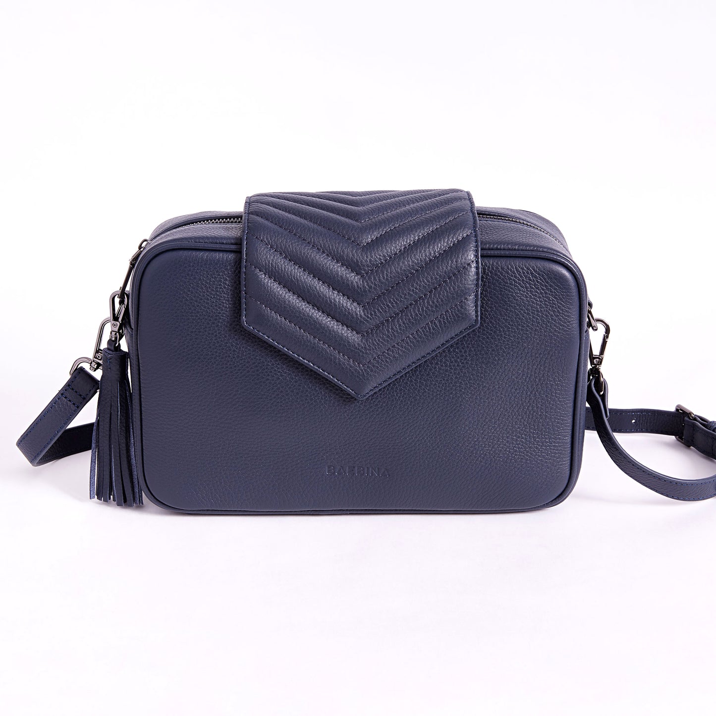 Baebina compact baby bag navy leather