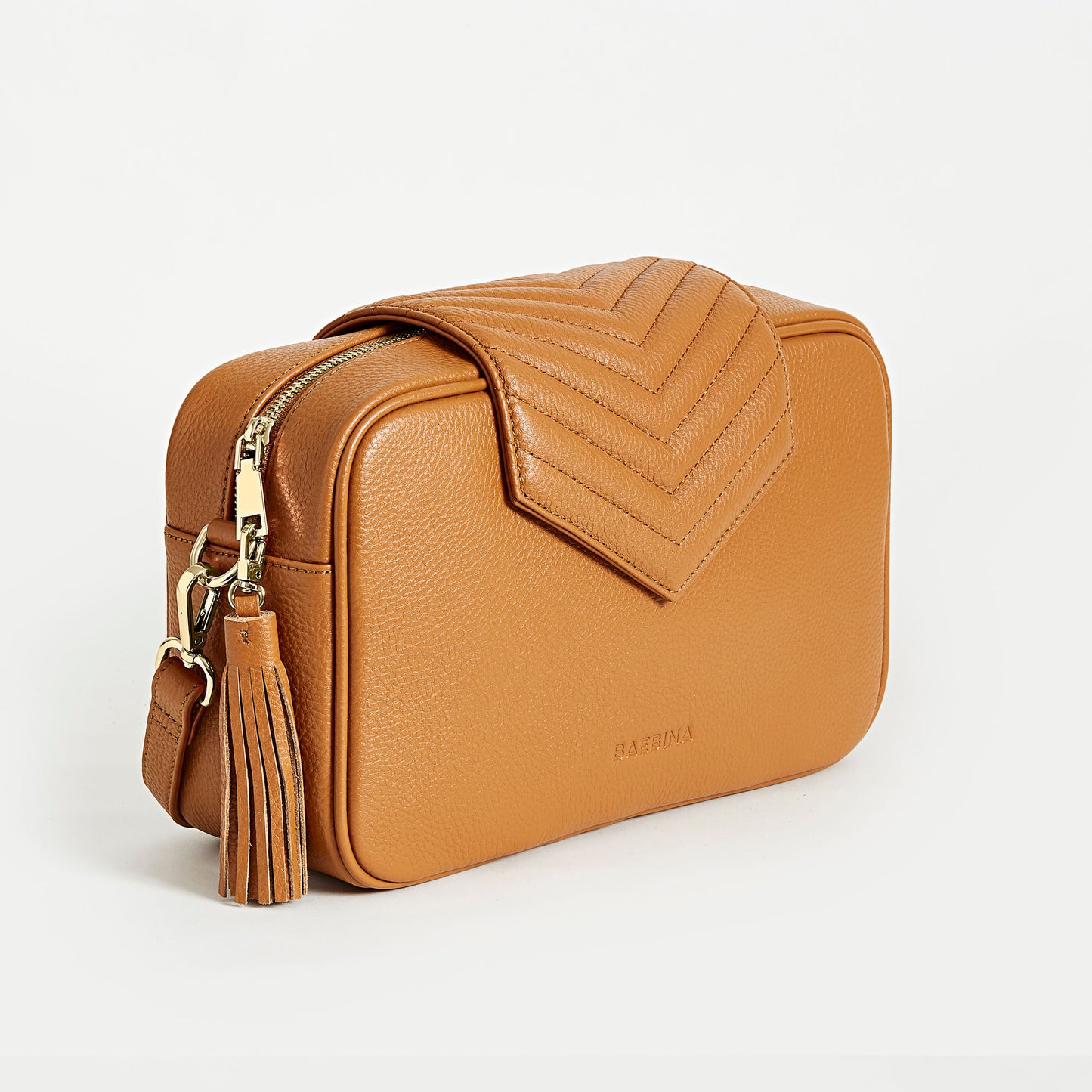 Baebina compact baby bag tan leather