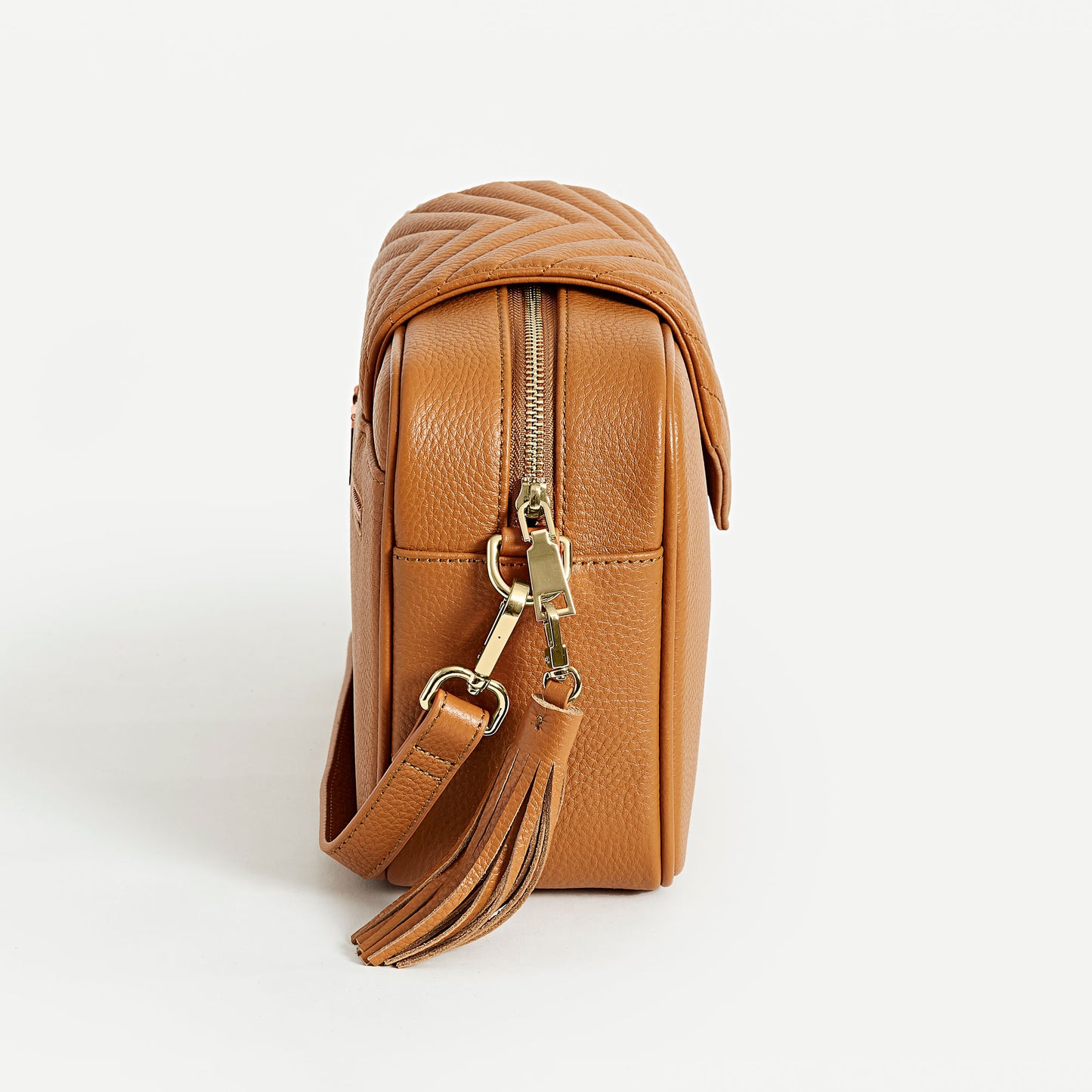 Baebina compact baby bag tan leather