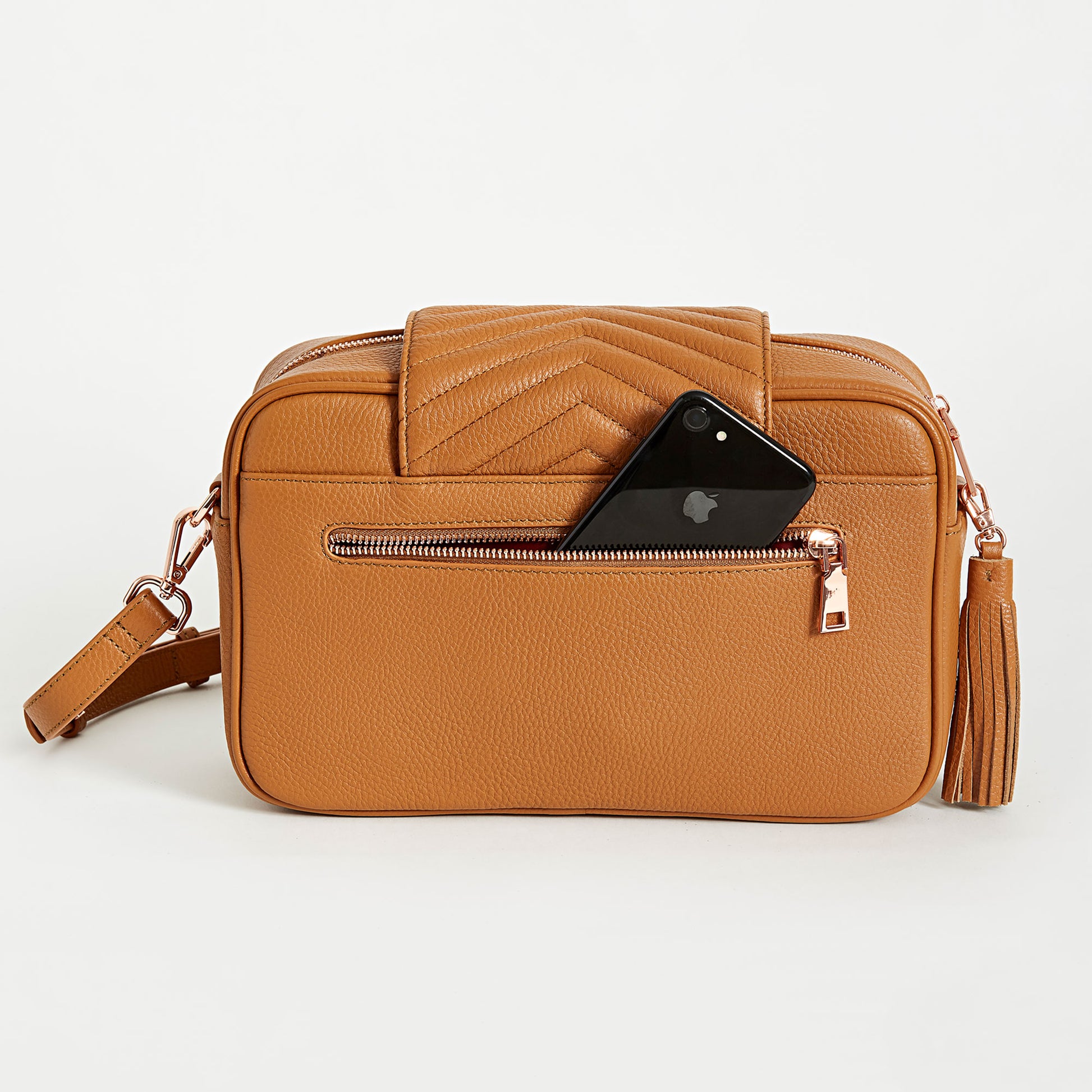 Baebina compact baby bag tan leather