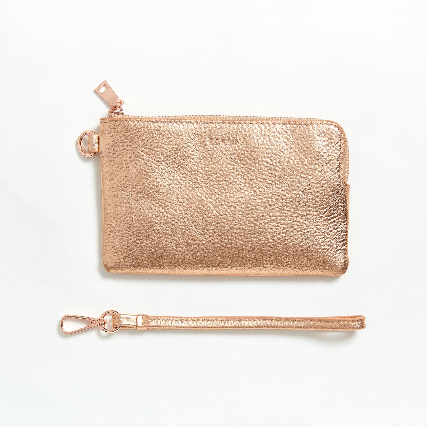 Leather wristlet purse