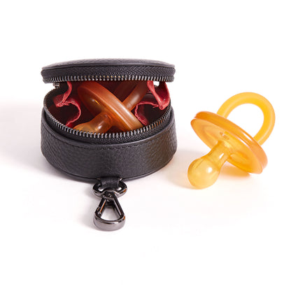 Leather dummy pacifier case