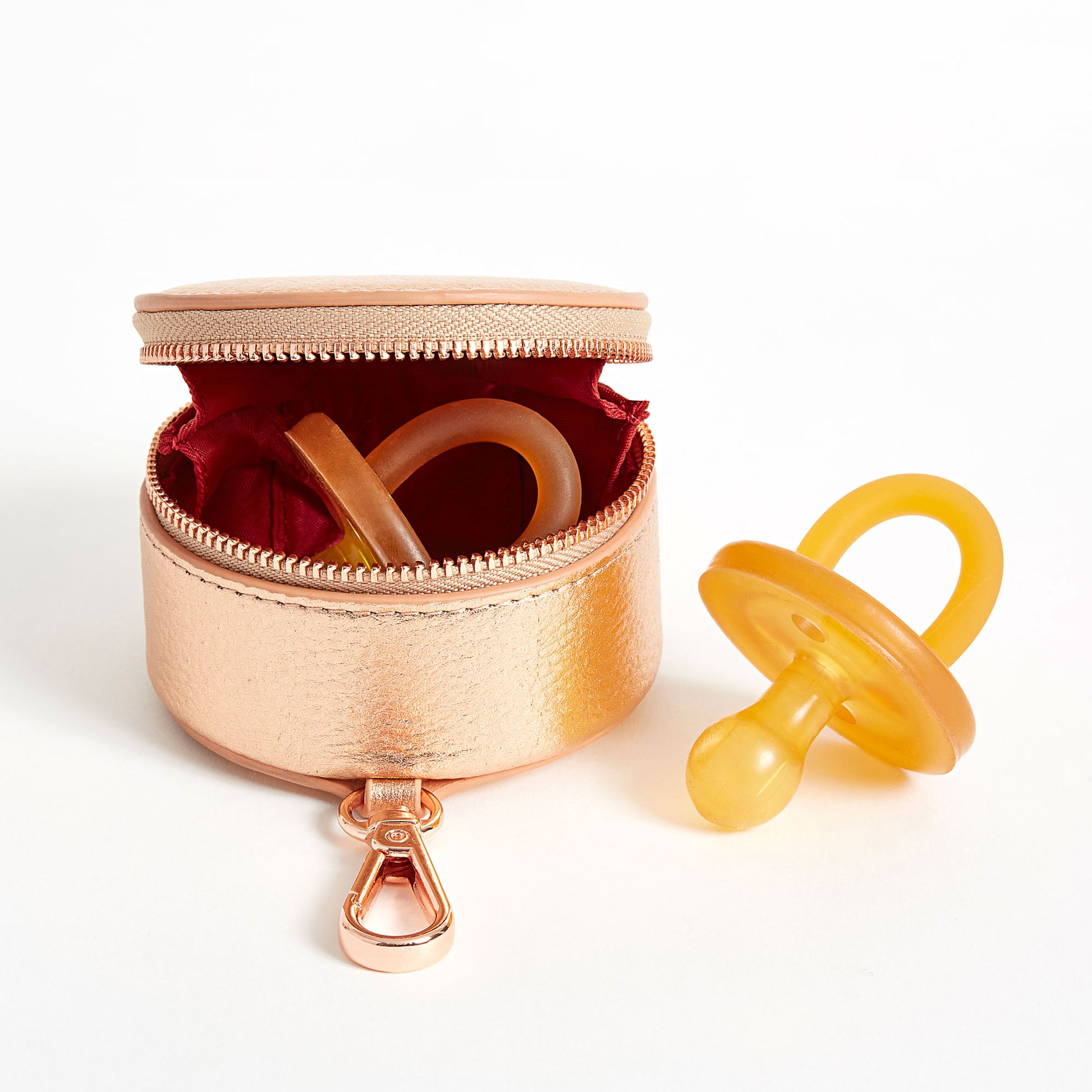 Leather dummy pacifier case and coin purse