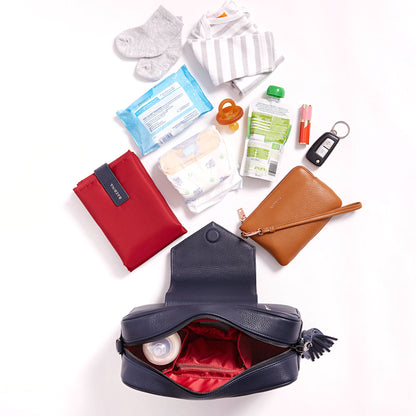 Baebina compact baby bag and pram caddy navy leather