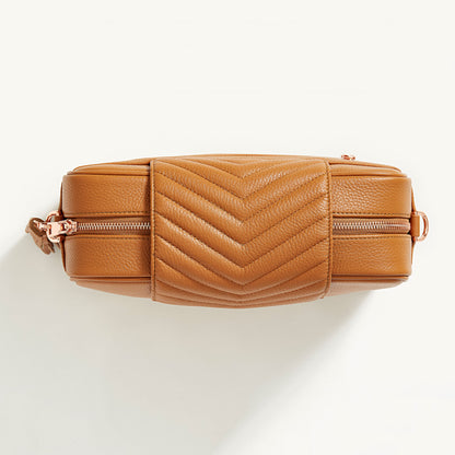 Baebina compact baby bag tan leather