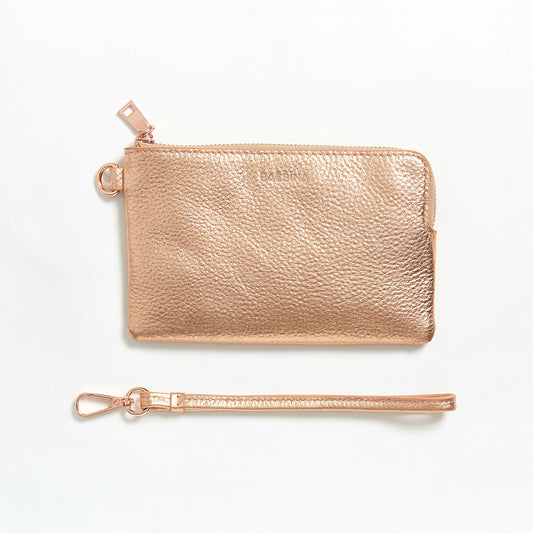 Baebina wristlet purse wallet metallic leather