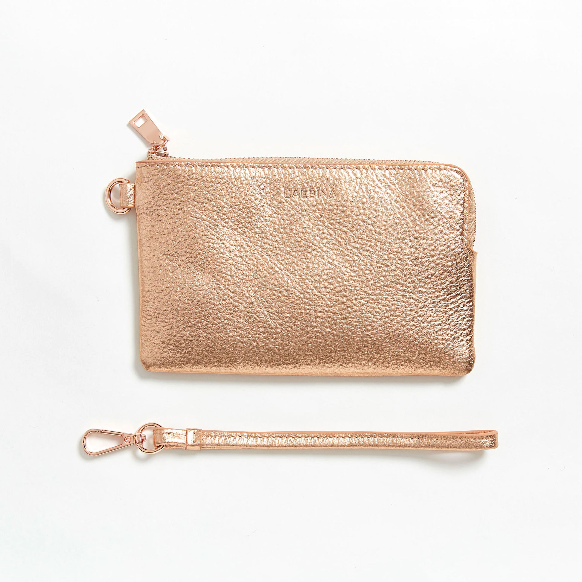 Baebina leather wristlet purse